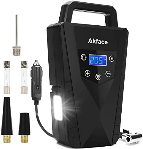 Book Cover Akface Tire Inflator, Fast Inflation DC 12V 150PSI Protable Car Tire Pump, Air Compressor with Auto Shut Off Feature and LED Light