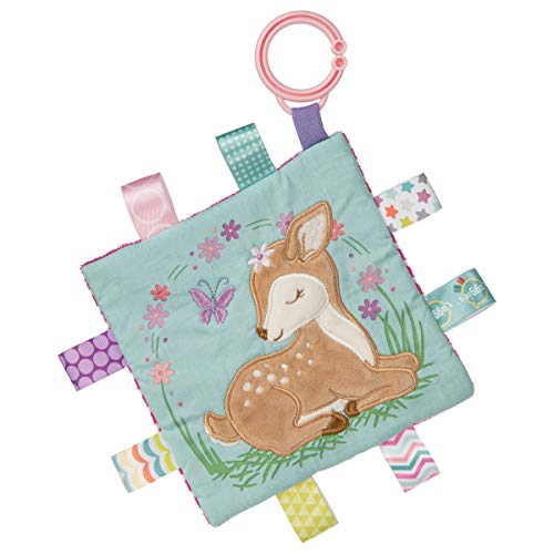 Book Cover Taggies Soothing Sensory Crinkle Me Toy with Baby Paper and Squeaker, Flora Fawn, 6.5 x 6.5-Inches