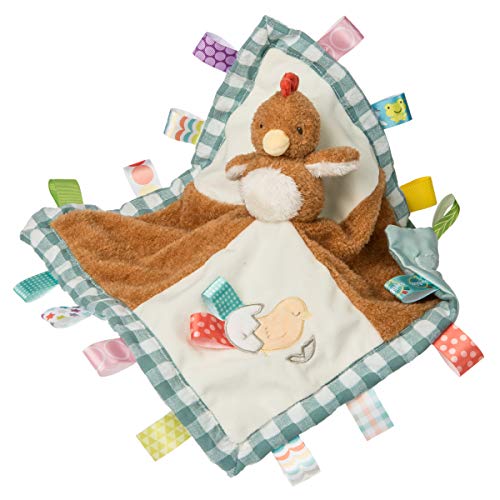 Book Cover Taggies Barnyard Friends Soothing Sensory Stuffed Animal Security Blanket, Chikki Chicken, 13 x 13-Inches