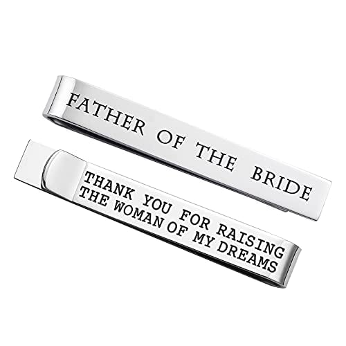 Book Cover Father of the Bride Gifts Father of the Groom Gifts Wedding Tie Clips Gifts for Groomsmen From the Bride Stainless Steel Tie Bars