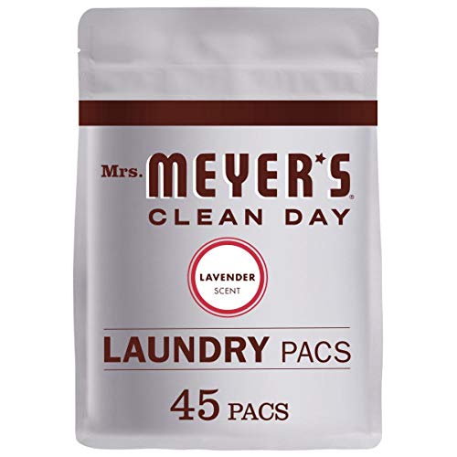 Book Cover Mrs. Meyer's Clean Day Laundry Detergent Pacs, Biodegradable Formula, Ready to Use Pods, Lavender Scent, 45 Count