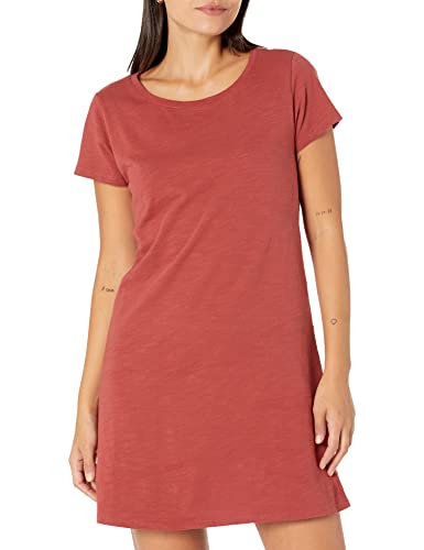Book Cover Amazon Essentials Women's Standard Lived-in Cotton Crewneck T-Shirt Dress (Previously Daily Ritual)