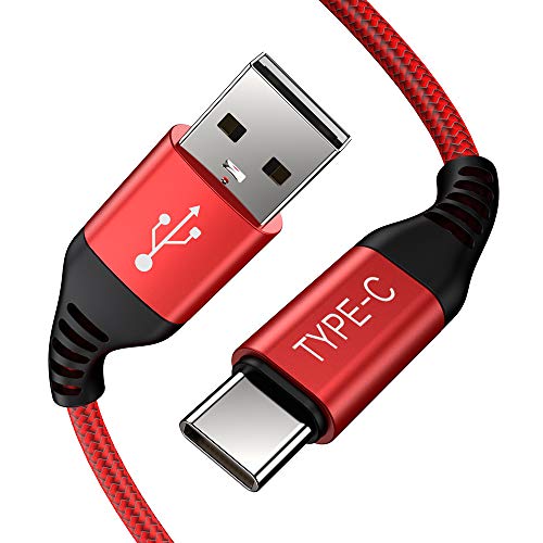 Book Cover USB Type C Cable 3FT 2PACK,USB-C Charging Cord Fast Charger Compatible Samsung Galaxy Note 9 8 S9 S8 Plus,LG G7 V35 ThinQ,V30,Moto Z3 G6 X4,Google Pixel 2 XL,ZTE Blade Z Max X,OnePlus 6 5T (Red)
