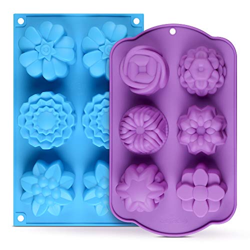 Book Cover Silicone Soap Molds - Flower Assorted Silicone Molds for Ice Cube Tray, Handmade Jelly, Soap, Pudding, Muffin, Cupcake
