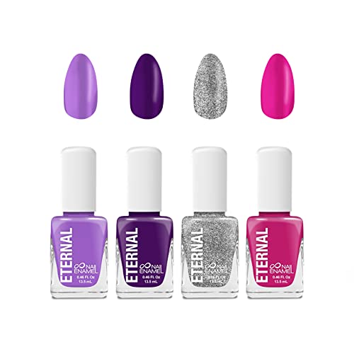 Book Cover Eternal Nail Polish Set 4 Piece Kit: Long Lasting, Quick Dry and Cruelty Free. Made in USA - 0.46 Fluid Ounces Each (Holiday)