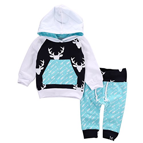 Book Cover Toddler Infant Baby Boys Girls Deer Long Sleeve Hoodie Tops Sweatsuit Pants Outfit Set