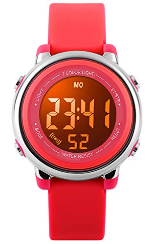 Book Cover Kids Watch Sport Multi Function 50M Waterproof LED Alarm Stopwatch Digital Child Wristwatch for Boy Girl Red
