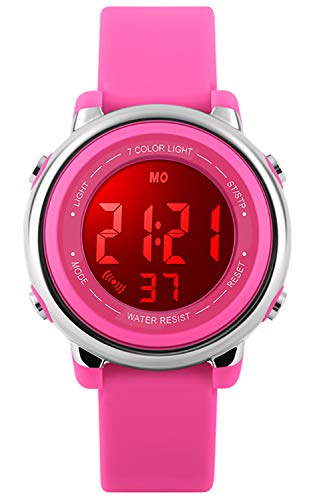 Book Cover VILIYSUN Kids Watch Sport Multi Function 50M Waterproof LED Alarm Stopwatch Digital Child Wristwatch for Boy Girl (Pink)