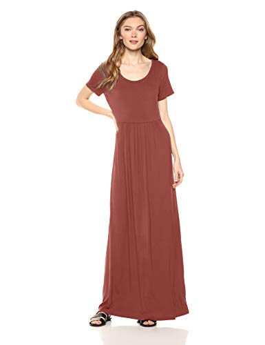 Book Cover Amazon Brand - Daily Ritual Women's Jersey Short-Sleeve Scoop-Neck Empire-Waist Maxi Dress