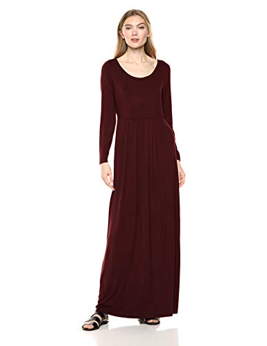Book Cover Daily Ritual Women's Jersey Long-Sleeve Empire-Waist Maxi Dress