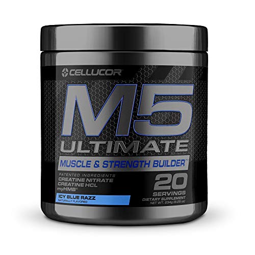 Book Cover Cellucor M5 Ultimate Post Workout Powder ICY Blue Razz, Muscle & Strength Building Supplement, Creatine Monohydrate + Creatine Nitrate + Creatine HCL + HMB, 20 Servings, 8.25 Ounce