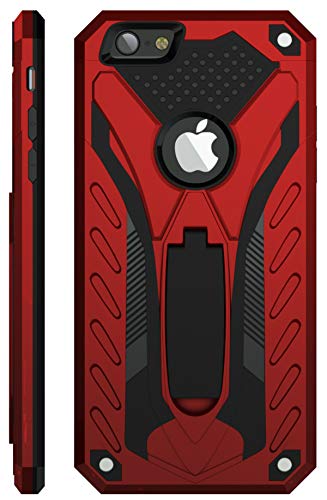 Book Cover iPhone 6 / iPhone 6S Case, Military Grade 12ft. Drop Tested Protective Case With Kickstand, Compatible with Apple iPhone 6 / iPhone 6S - Red