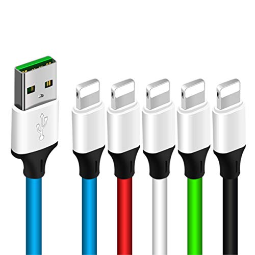 Book Cover USB Cable Phone Charger, LightningSPT Fast Charging Cord 5Pack High Speed Data Sync Transfer USB Cord Compatible with Phone XS MAX/XR/X/8/7/Plus/6S/6/SE/5S/5C/Mini/Air/Pro and More (6 FT (2 Meter))