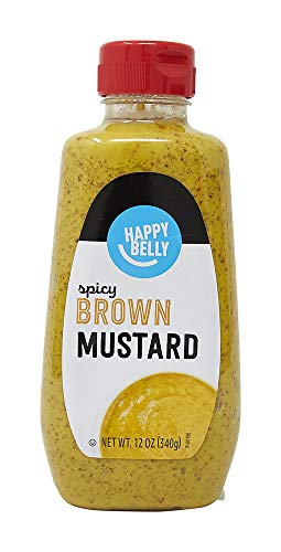Book Cover Amazon Brand - Happy Belly Spicy Brown Mustard, Kosher, 12 Ounce