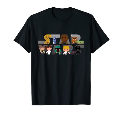 Book Cover Star Wars Logo Kawaii Multi-Character T-Shirt