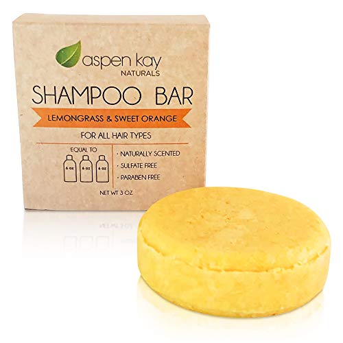 Book Cover Solid Shampoo Bar, Made With Natural & Organic Ingredients, Sulfate-Free, Cruelty-Free & Vegan, All Hair Types, 3 Ounce Bar (Lemongrass & Sweet Orange)