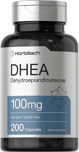 Book Cover DHEA 100mg | 200 Capsules | Non-GMO, Gluten Free Supplement | by Horbaach