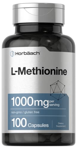Book Cover L Methionine 1000mg | 100 Capsules | Non-GMO, Gluten Free | Free Form Supplement | by Horbaach