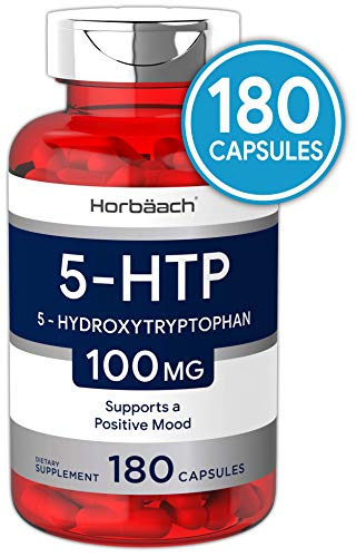 Book Cover Horbaach 5HTP 100mg 6-Month Supply | 180 Capsules | Non-GMO, Gluten Free | 5 HTP | 5 Hydroxytryptophan Extra Strength Supplement