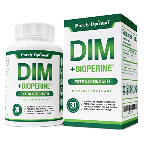 Book Cover Premium DIM Supplement 250mg - Diindolylmethane Plus BioPerine, Hormone Balance for Women, Estrogen Blocker for Men, Hormonal Acne Treatment, PCOS, Menopause Relief, Aromatase Inhibitor, 30 Vegan Caps
