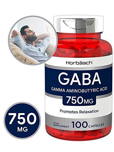 Book Cover Horbaach GABA 750mg 100 Capsules | Non-GMO, Gluten Free | Gamma Aminobutyric Acid Supplement