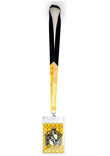 Book Cover Harry Potter Unisex-Adult's Hufflepuff Lanyard Novelty, Yellow, One Size
