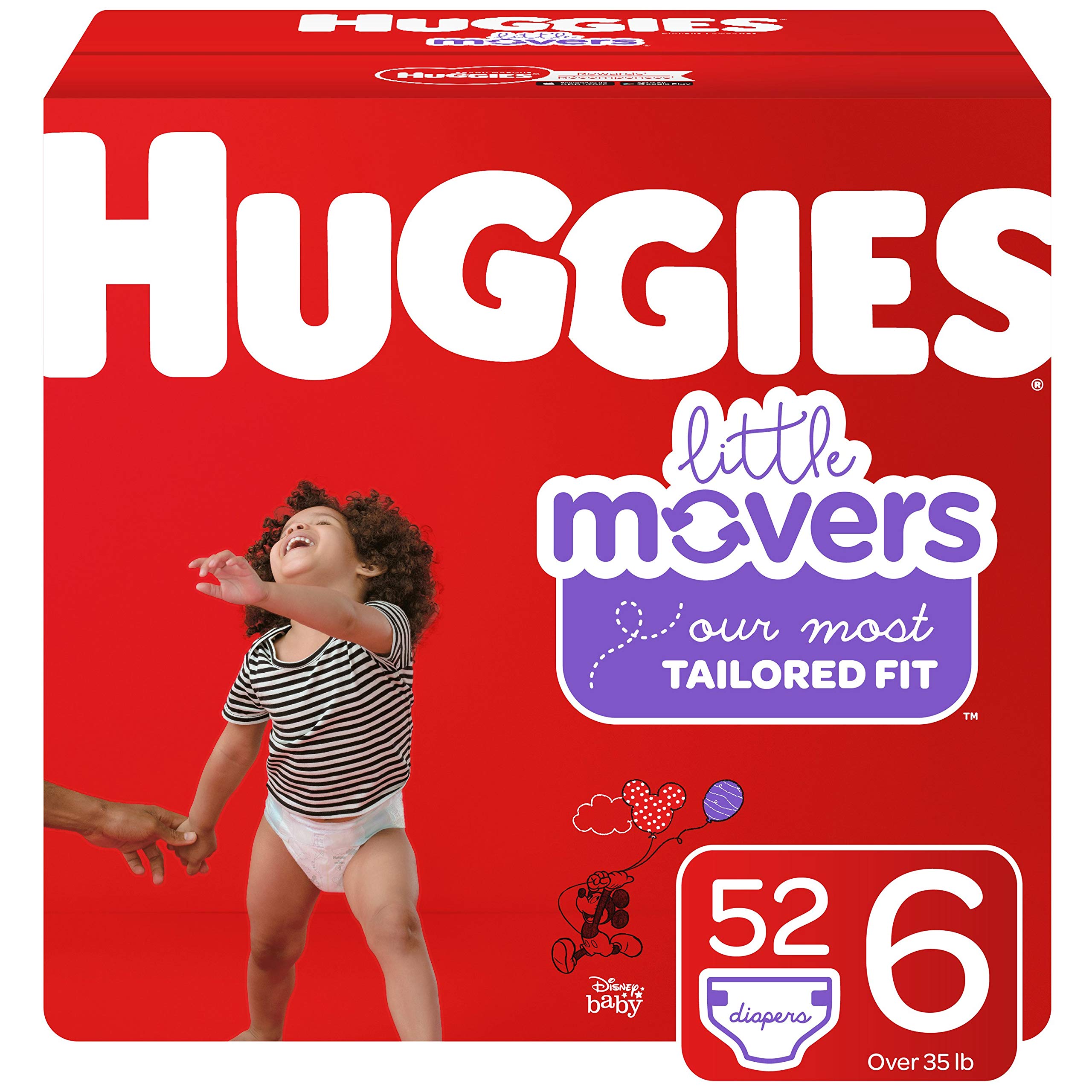 Book Cover Huggies Little Movers Baby Diapers, Size 6, 52 Ct