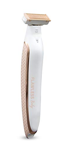 Book Cover Finishing Touch Flawless Body Rechargeable Ladies Shaver and Trimmer, White/Rose Gold