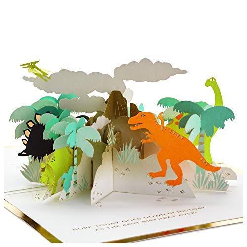 Book Cover Hallmark Signature Paper Wonder Pop Up Birthday Card (Dinosaurs)