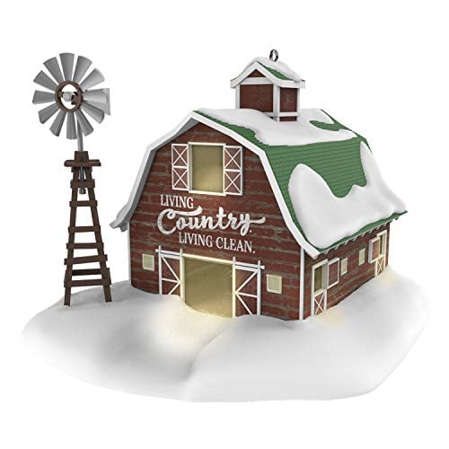 Book Cover Hallmark Keepsake Christmas 2019 Year Dated Clean Country Living Barn and Windmill Farm Ornament