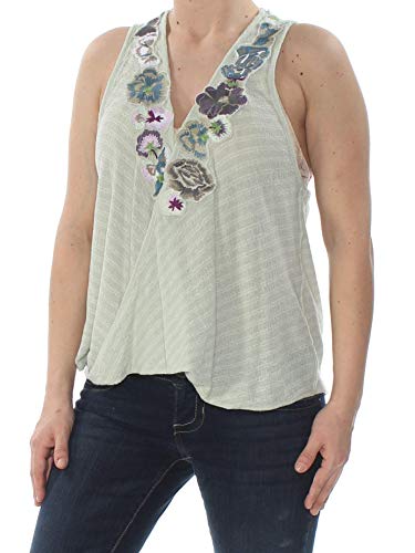 Book Cover Free People Womens Frida Embroidered Faux-Wrap Tank Top