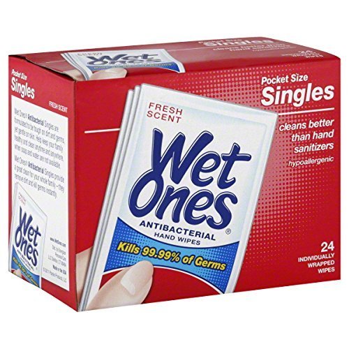 Book Cover Wet Ones Singles 1-Pack of 24-Count Wipes (3-Pack)