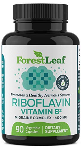 Book Cover Vitamin B2 Riboflavin, 400mg - 90 Capsules - Promotes Healthier Blood, Nervous System, Energy and Metabolism â€“ Non-GMO, Gluten Free Daily Dietary Supplement â€“ by ForestLeaf