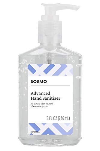 Book Cover Amazon Brand - Solimo Hand Sanitizer with Vitamin E, 8 Fl Oz (Pack of 1)