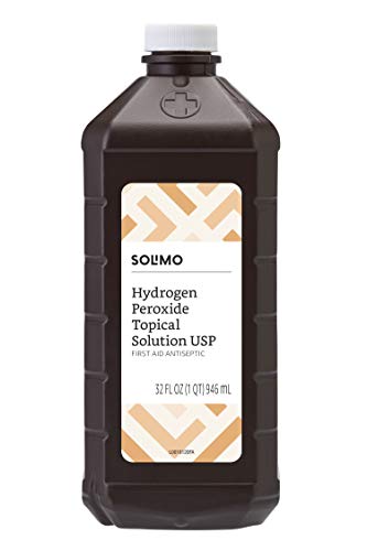 Book Cover Amazon Brand - Solimo Hydrogen Peroxide Topical Solution USP, 32 Fl Oz