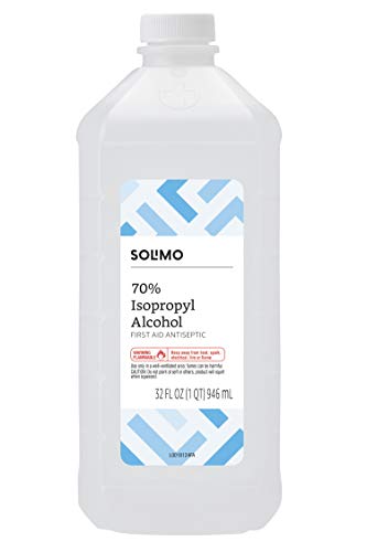Book Cover Amazon Brand - Solimo 70% Isopropyl Alcohol First Aid Antiseptic for Treatment of Minor Cuts and Scrapes, 32 Fl Oz (Pack of 1)