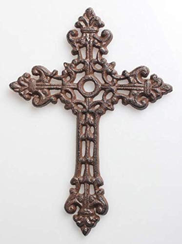 Book Cover TANGDIAABBCC Aeiniwer Decorative Wall Cross | Cast Iron Rustic Wall Cross | 6.5-Inches x 9.5-Inches x 0.5-Inches | CI141