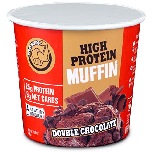 Book Cover Stud Bites | High-Protein Muffin | 25g Protein, 9g Net Carbs (Double Chocolate, 6-Pack)