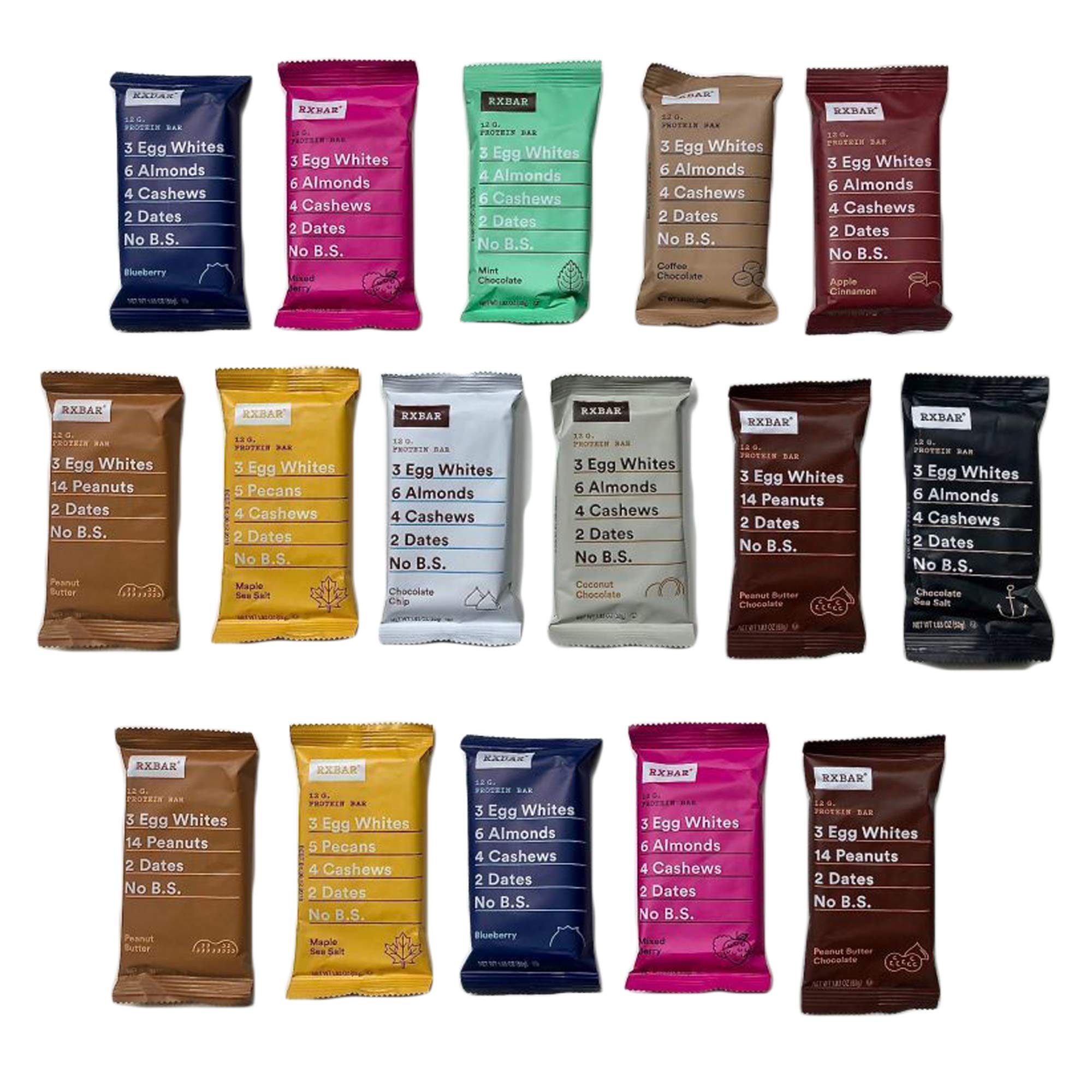 Book Cover RxBars Real Food Protein Bars, Variety pack (pack of 16)