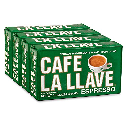Book Cover CafÃ© La Llave Espresso, 100% Pure Coffee, Dark Roast Ground Coffee (4 x 10 Ounce Bricks)