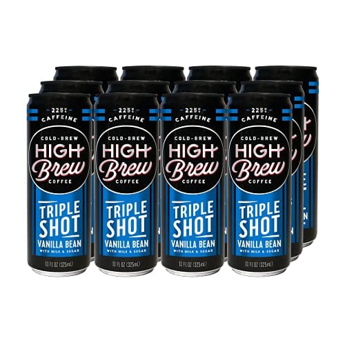 Book Cover High Brew Coffee, Cold Brew, Vanilla Bean Triple Shot, 11 Fl Oz Can (Pack of 12 )