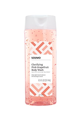 Book Cover Amazon Brand - Solimo Clarifying Pink Grapefruit Body Wash, 2% Salicylic Acid Acne Treatment, Dermatologist Tested, 8.5 fl oz (Pack of 1)