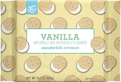 Book Cover Amazon Brand - Happy Belly Sandwich Cremes, Vanilla Flavor, One 14.3 Ounce Package