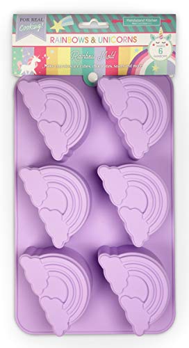 Book Cover Handstand Kitchen Rainbows and Unicorns Silicone Rainbow Shaped Cupcake Mold