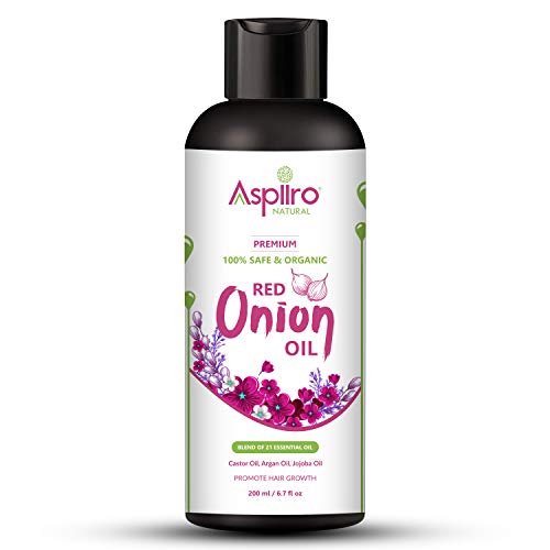 Book Cover Aspiiro Natural Organic Red Onion Hair Oil With 14 Essential Oil For Complete Hair Treatment & Hair Fall Control Oil (200 ml)