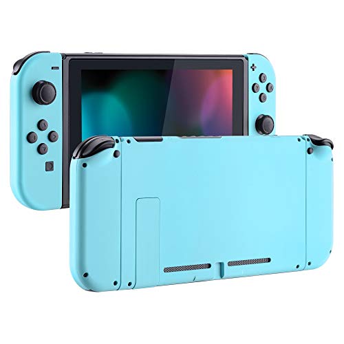Book Cover eXtremeRate Soft Touch Grip Back Plate for Nintendo Switch Console, NS Joycon Handheld Controller Housing with Full Set Buttons, DIY Replacement Shell for Nintendo Switch - Heaven Blue