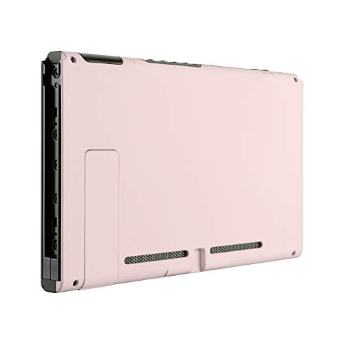 Book Cover eXtremeRate Soft Touch Grip Sakura Pink Console Back Plate DIY Replacement Housing Shell Case for Nintendo Switch Console with Kickstand - JoyCon Shell NOT Included