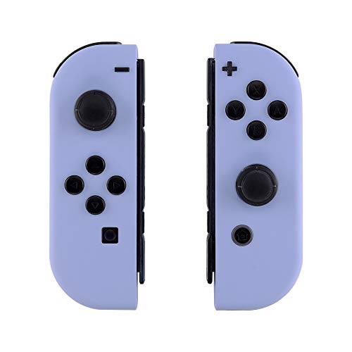 Book Cover eXtremeRate Soft Touch Grip Light Violet Joycon Handheld Controller Housing w/Full Set Buttons, DIY Replacement Shell Case for Nintendo Switch & Switch OLED Model Joy-Con – Console Shell NOT Included