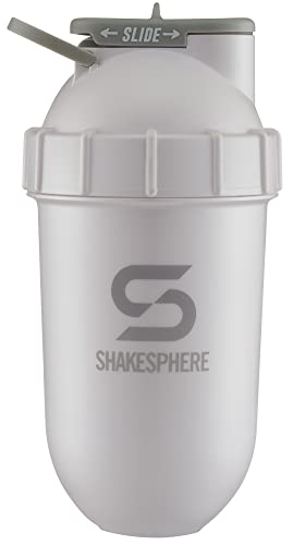 Book Cover ShakeSphere Tumbler: Award Winning Protein Shaker Cup, 24oz ● Patented Capsule Shape Mixing ● Easy to Clean ● No Blending Ball Needed ● BPA Free ● Mix & Drink Shakes, Protein Powders (Pearl White)