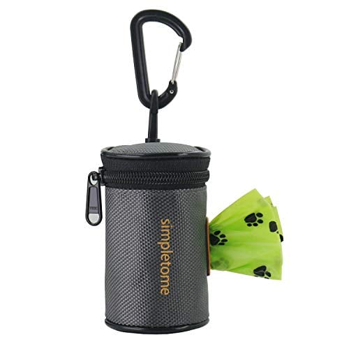 Book Cover simpletome Dog Waste Bag Dispenser for Leash Belt Waterproof 1680D Oxford YKK Zipper (Grey)